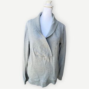 Banana Republic Gray Long Sleeve Pullover Wrap Style Cotton Sweatshirt. Medium.
